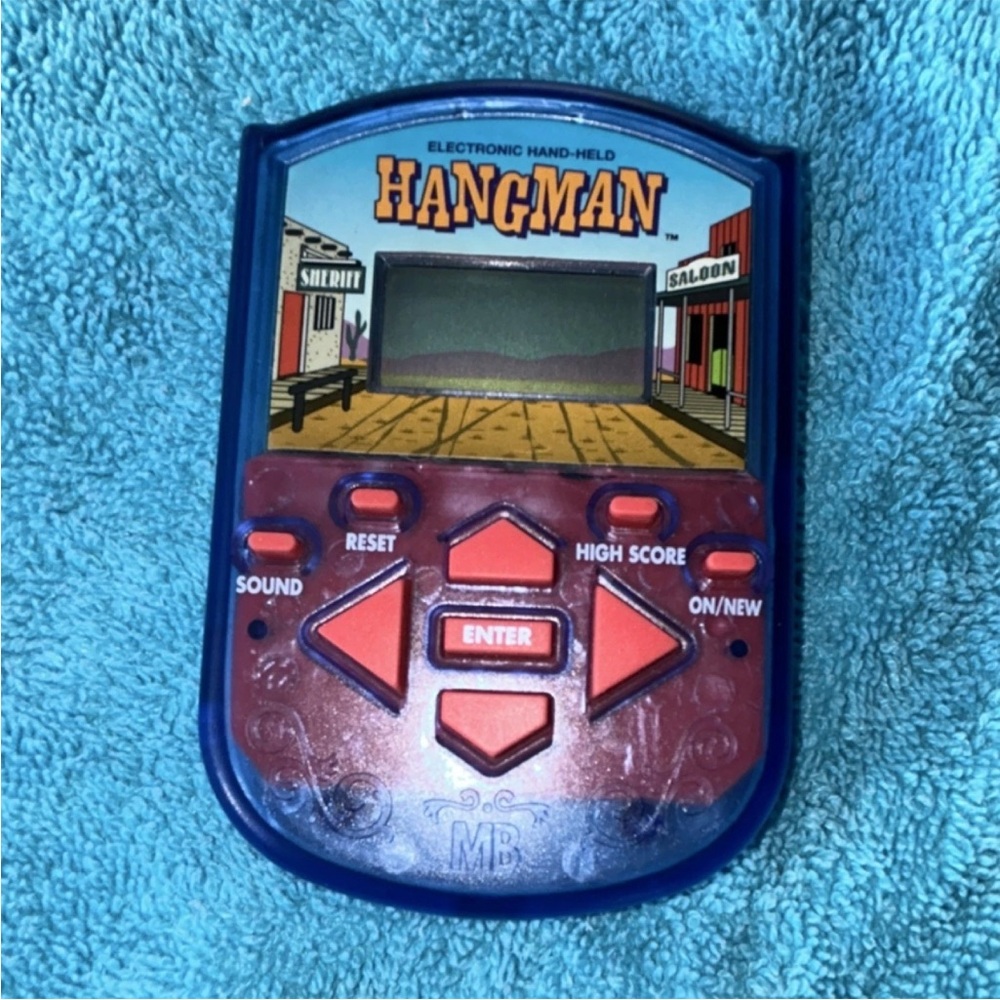 MB Handheld Hangman Game - Blue and Red